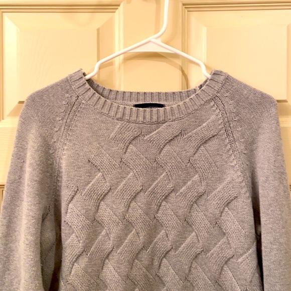 #20 Lands’ End Drifter Sweater Grey Weave Knit WM SZ XL (18) NICE!🥰 - Picture 3 of 11